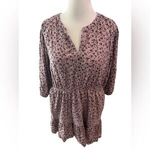 Treasure & Bond Pink Floral Peasant Blouse